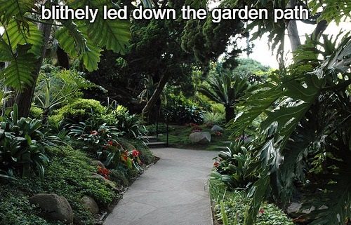 6-9 blithely led down the garden path