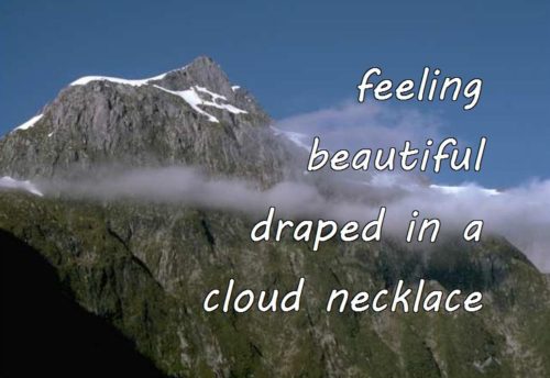 feeling beautiful draped in a cloud necklace
