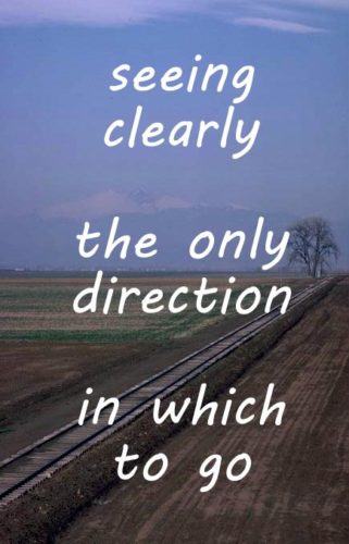 seeing clearly the only direction in which to go