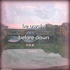 Be awake before dawn